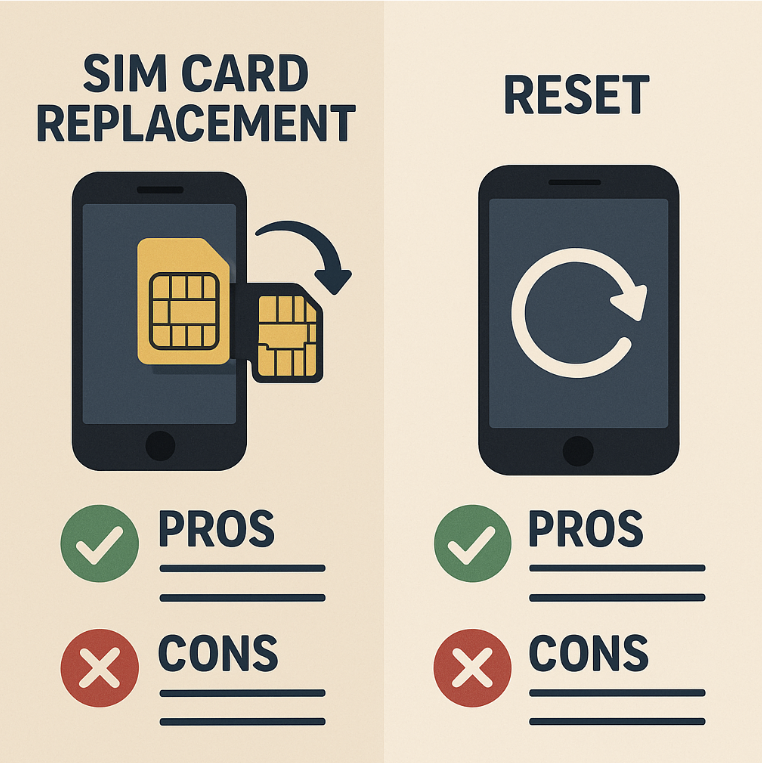 유심 교체와 재설정 장단점 비교를 연상시키는 이미지