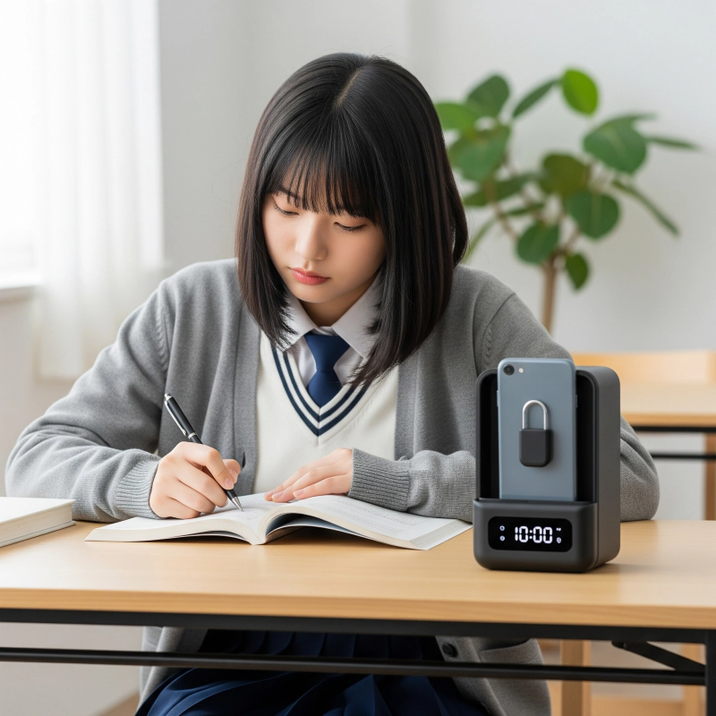 스마트폰 금욕상자(핸드폰 잠금상자)_공부하는_학생