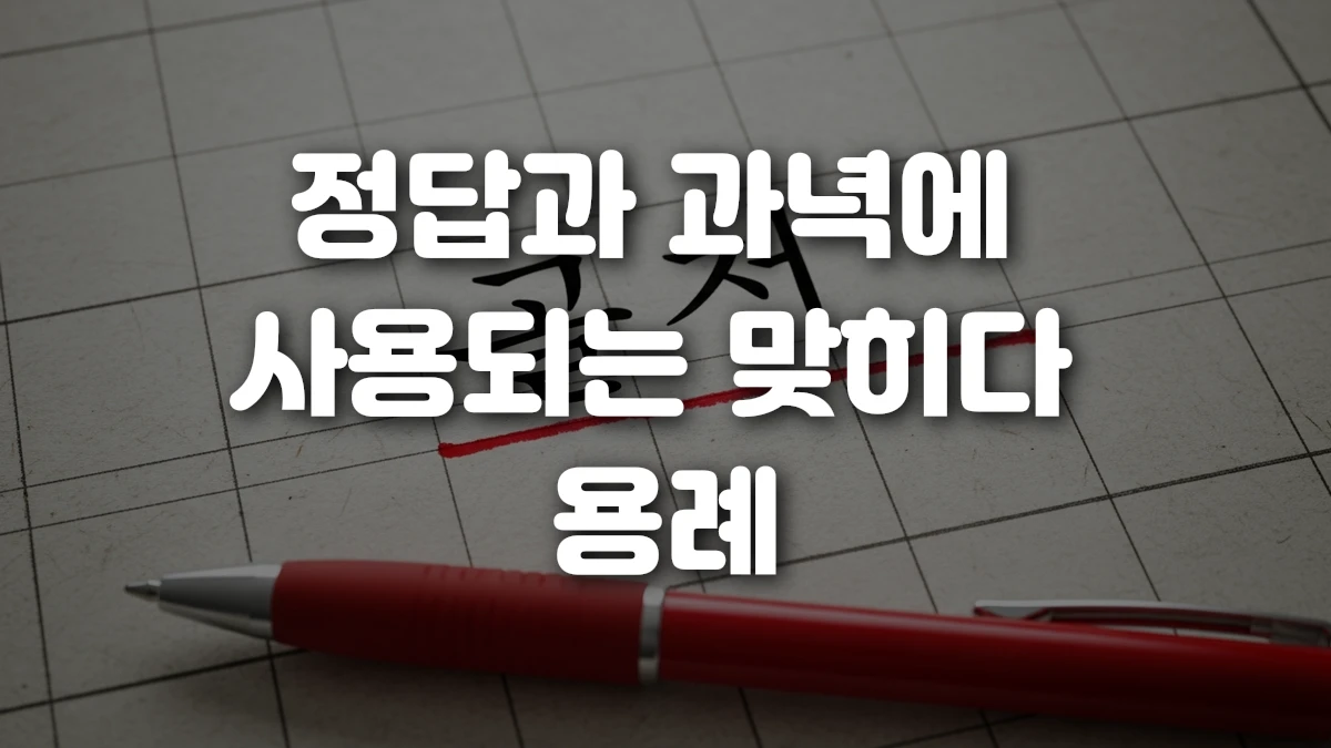 정답과 과녁에 사용되는 맞히다 용례