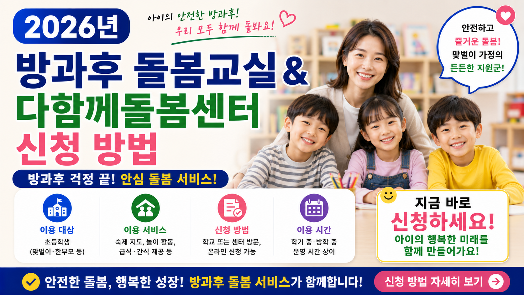 2026년 방과후 돌봄교실 &amp; 다함께돌봄센터 신청 방법 총정리