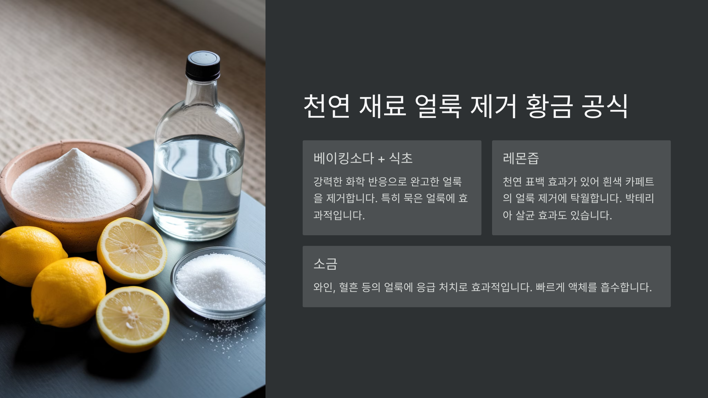 천연 재료 얼룩 제거 공식