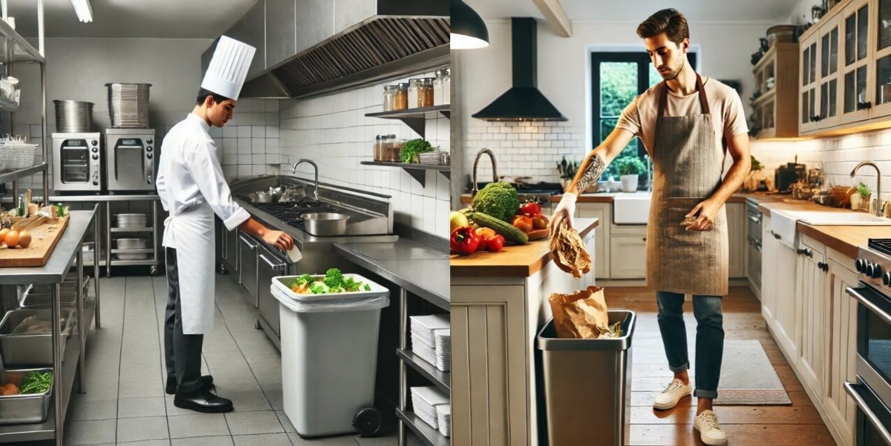 음식물 쓰레기를 처리하는 모습들