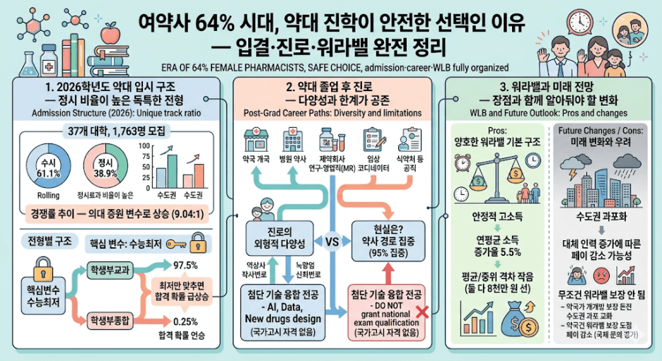 여약사 64% 시대, 약대 진학이 안전한 선택인 이유