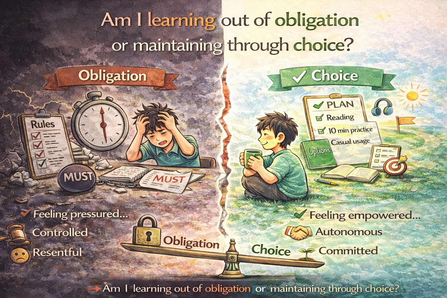 왜 장기 학습에서 책임감은 압박이 아니라 선택에서 생기는가