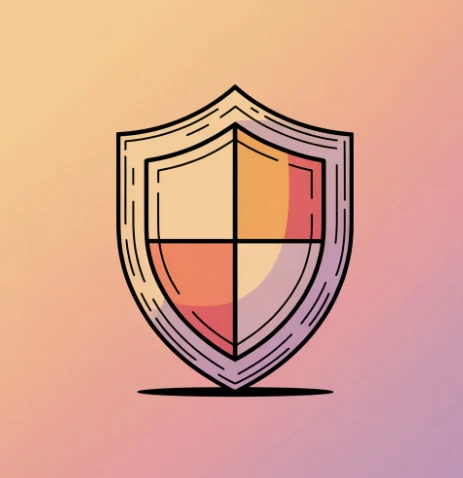 알약 실시간 감시를 상징하는 방패모양 일러스트 이미지
