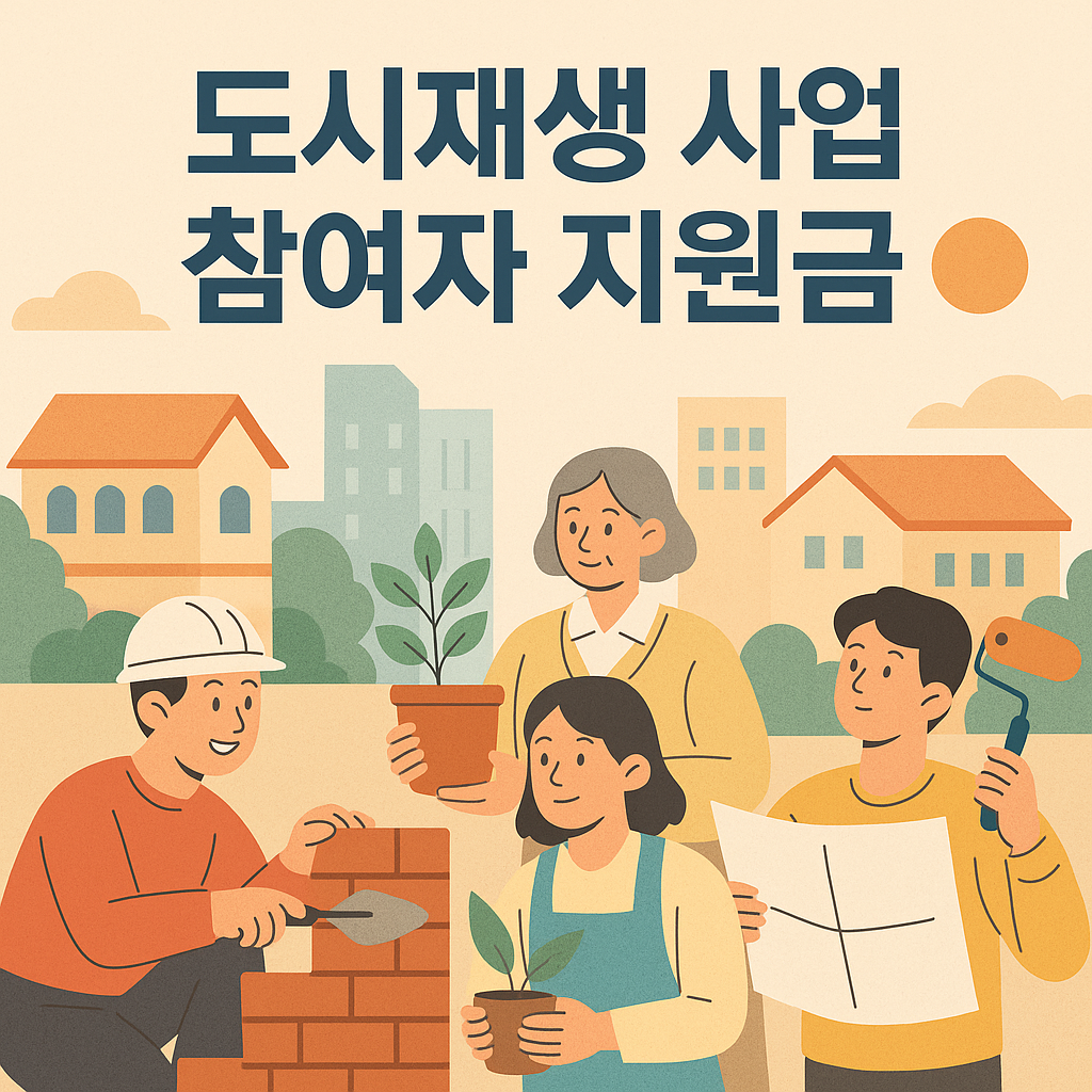 도시재생 사업 참여자 지원금 포스터 이미지