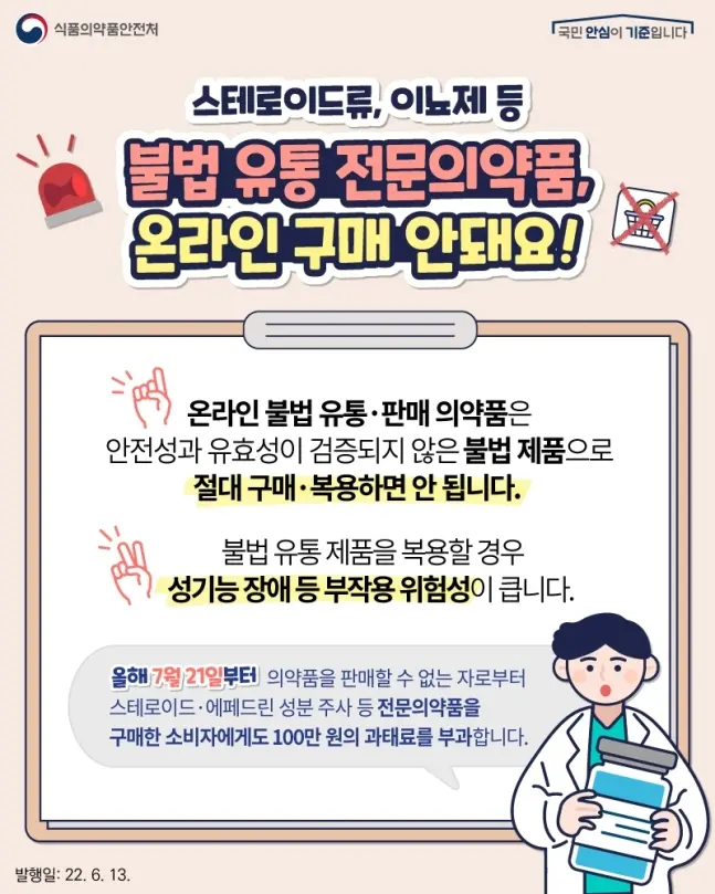 스테로이드 판매자 구매자 모두 처벌
