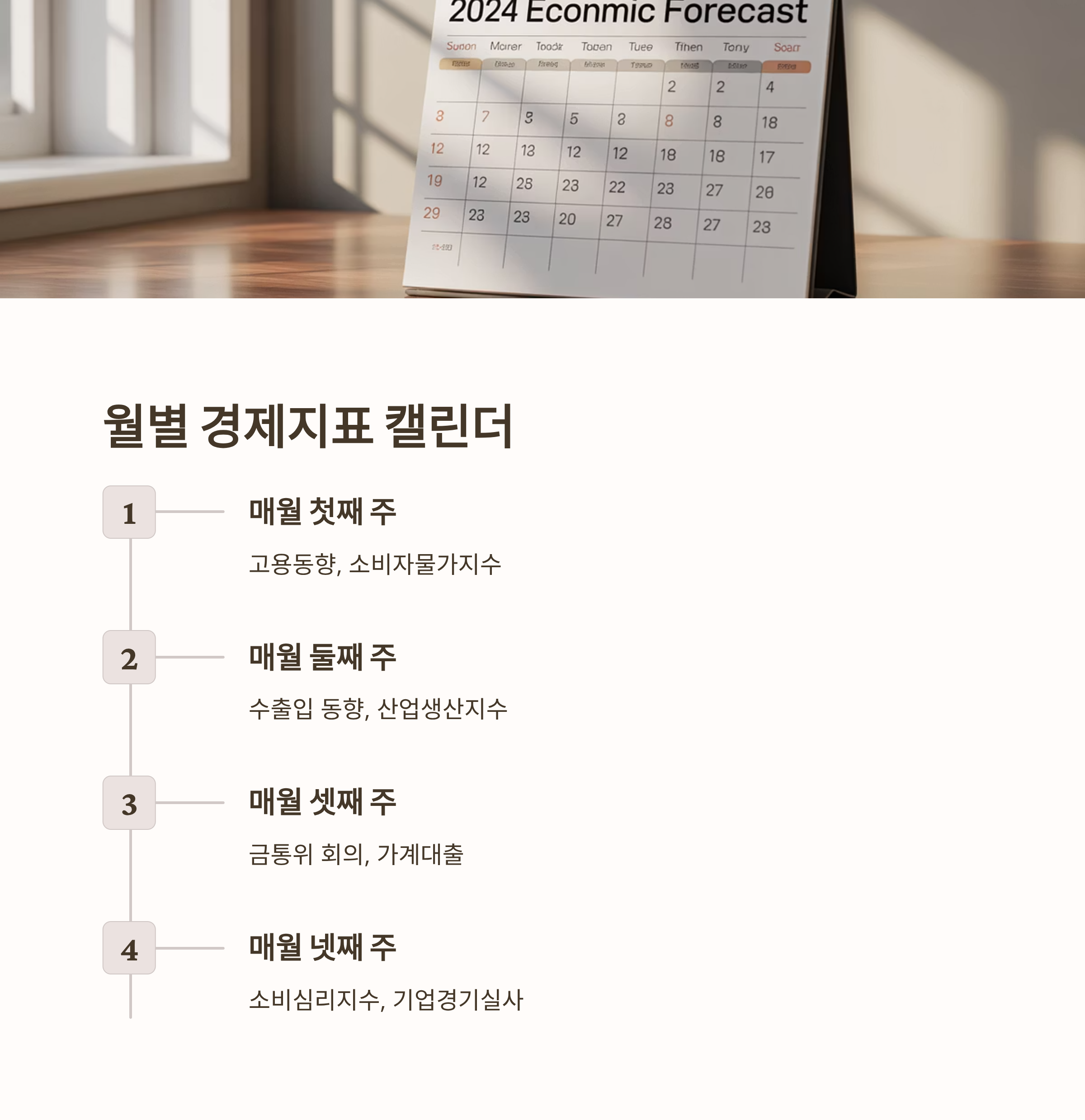 월별 경제지표 캘린더 체크