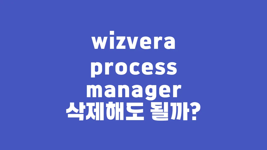 wizvera process manager 삭제해도 될까?