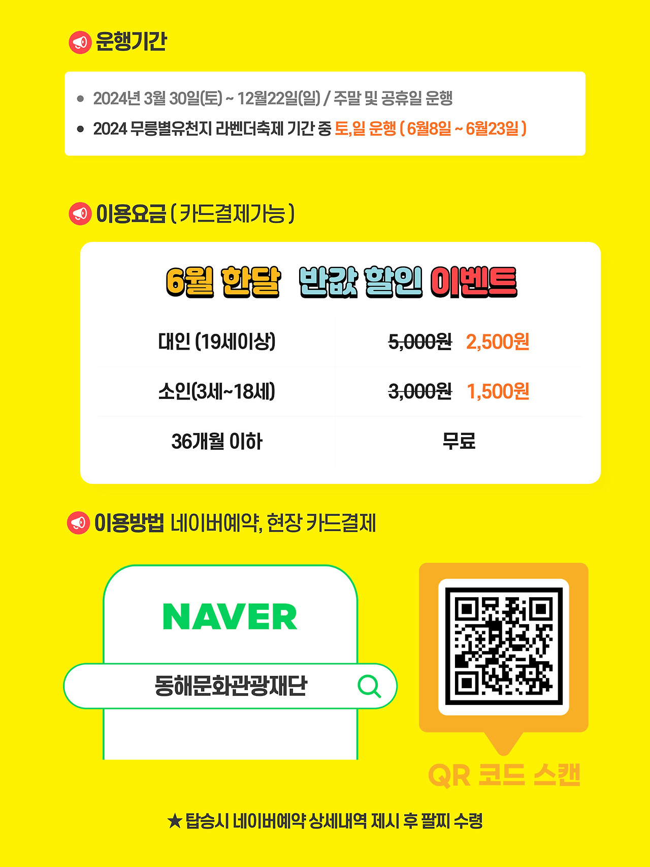 동해 시티투어버스 운행기간