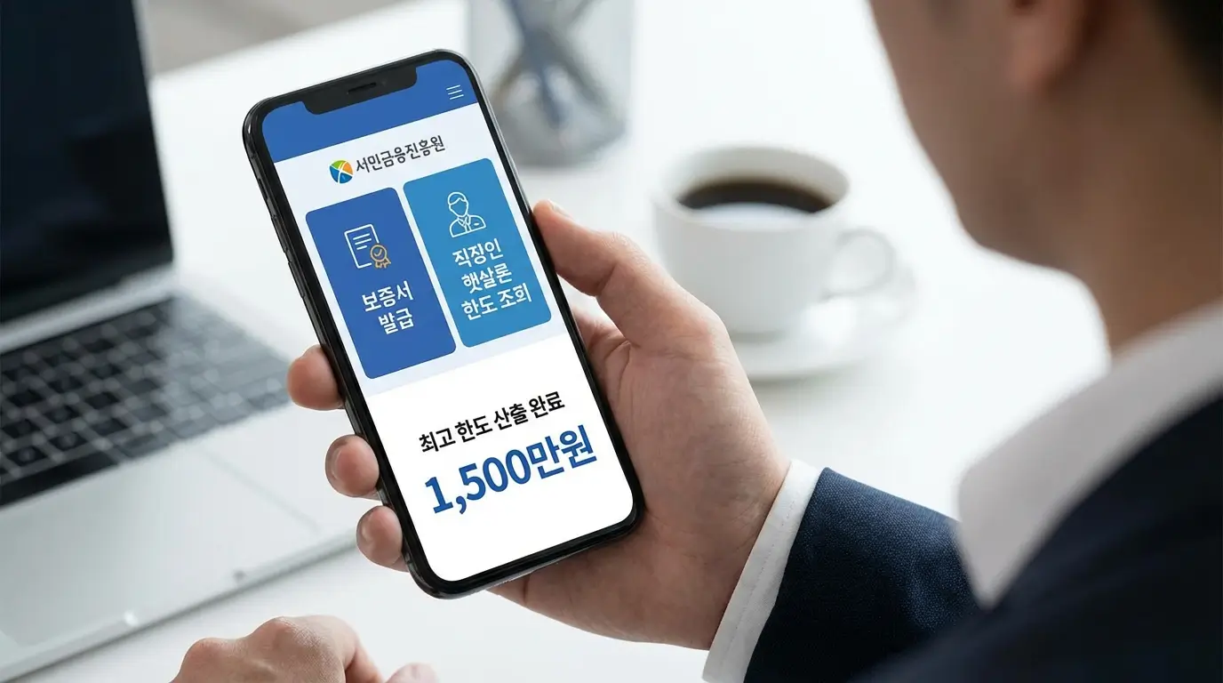서민 금융 진흥원 앱 보증서 발급 및 직장인 근로자 햇살 론 최고 한도 산출