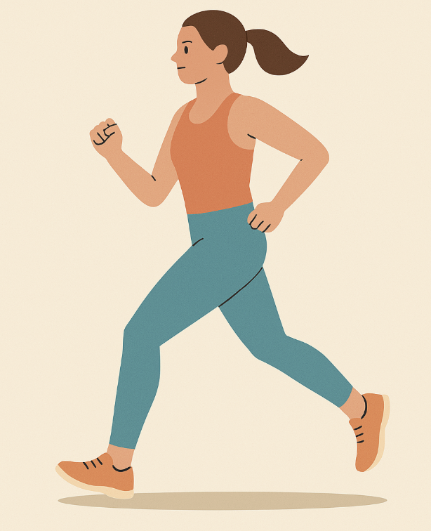 달리기 운동을 하는 여성의 모습