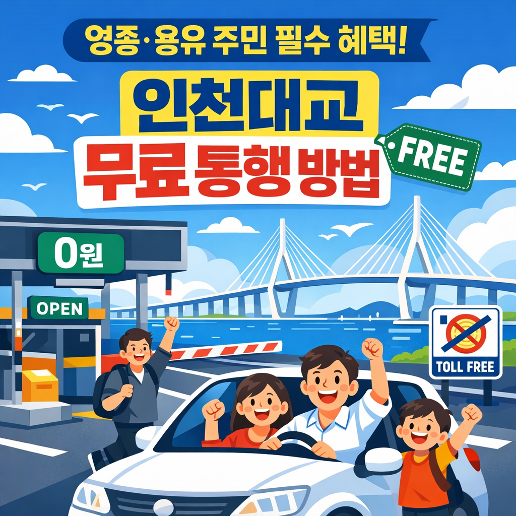 인천대교 통행료 인하 지역 주민 통행료 무료 지원 63% 할인 받는 법 총정리