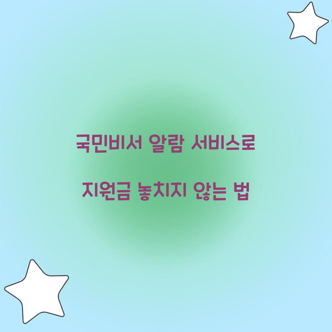 국민비서 알람 서비스