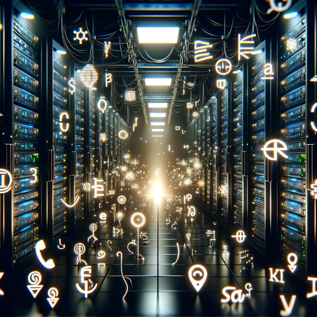 a server room for language data