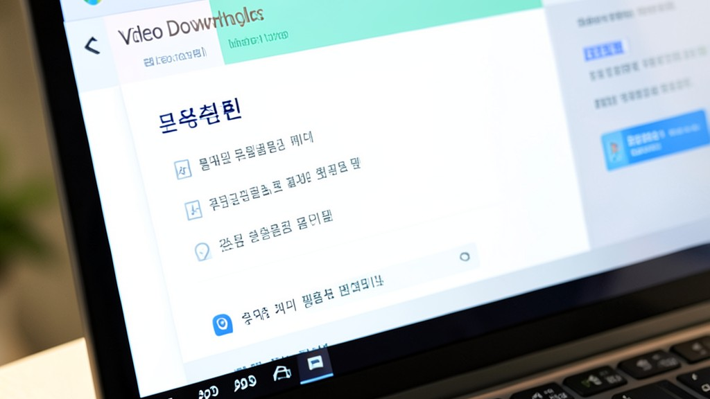 직관적인 한글 인터페이스의 비디오 다운로더 화면