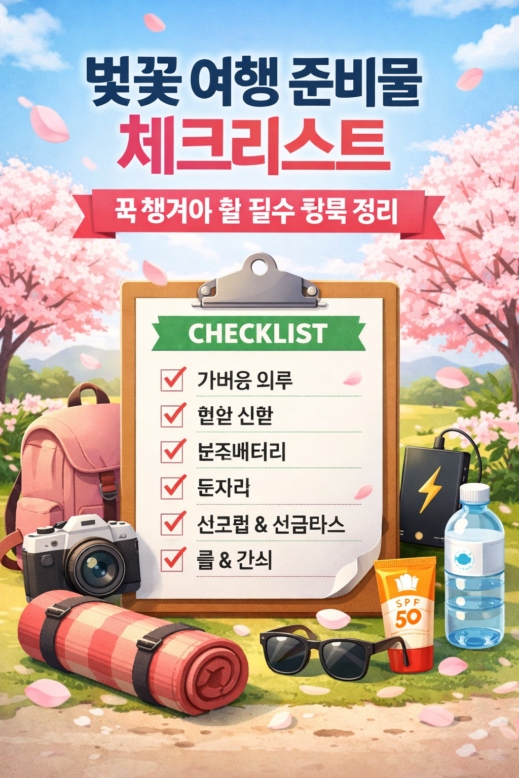벚꽂 여행 준비물 체크리스트