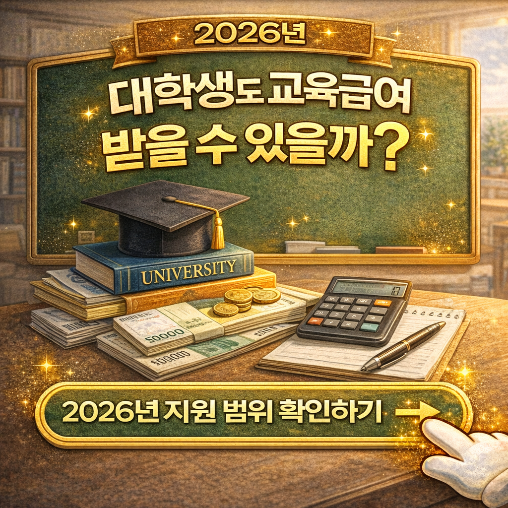 2026 대학생 교육지원 혜택 총정리｜교육급여&middot;장학금&middot;평생교육바우처 비교