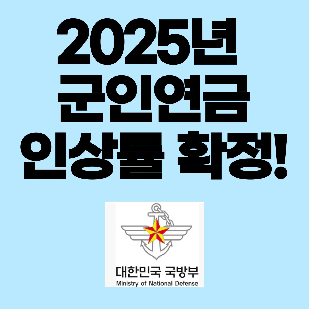 2025년 군인연금 인상률 확정 글 대표 이미지