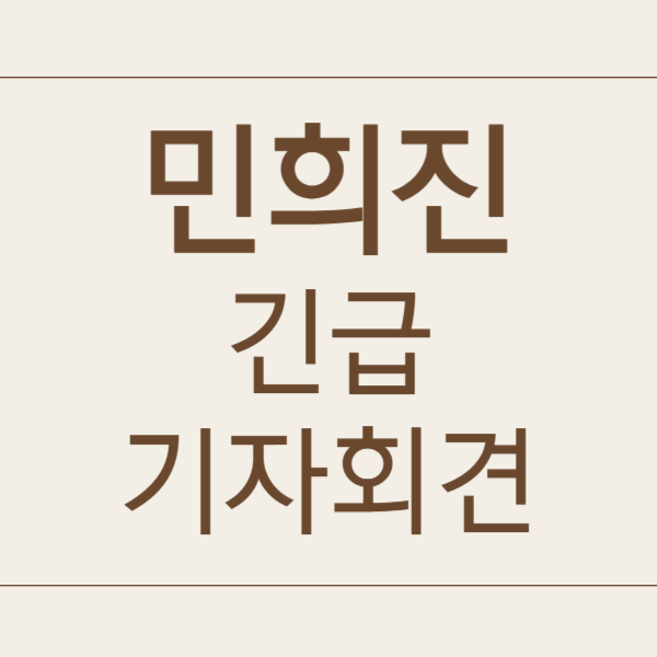 민희진 긴급 기자회견