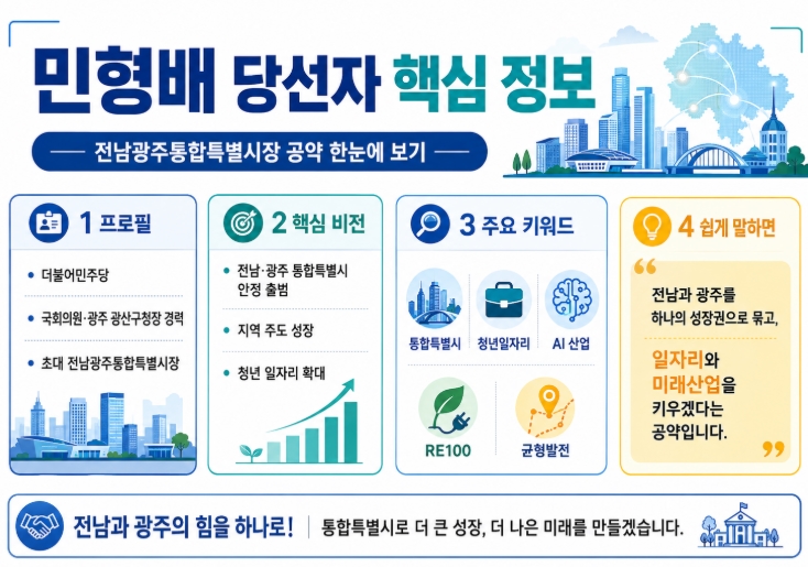 민형배 전남광주통합특별시장 당선자 프로필&middot;공약 쉽게 정리