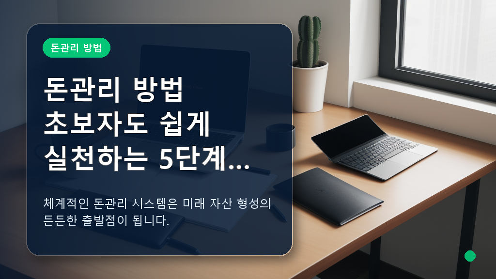 돈관리 방법 핵심 시스템과 가계 재정 설계를 위한 데스크 환경