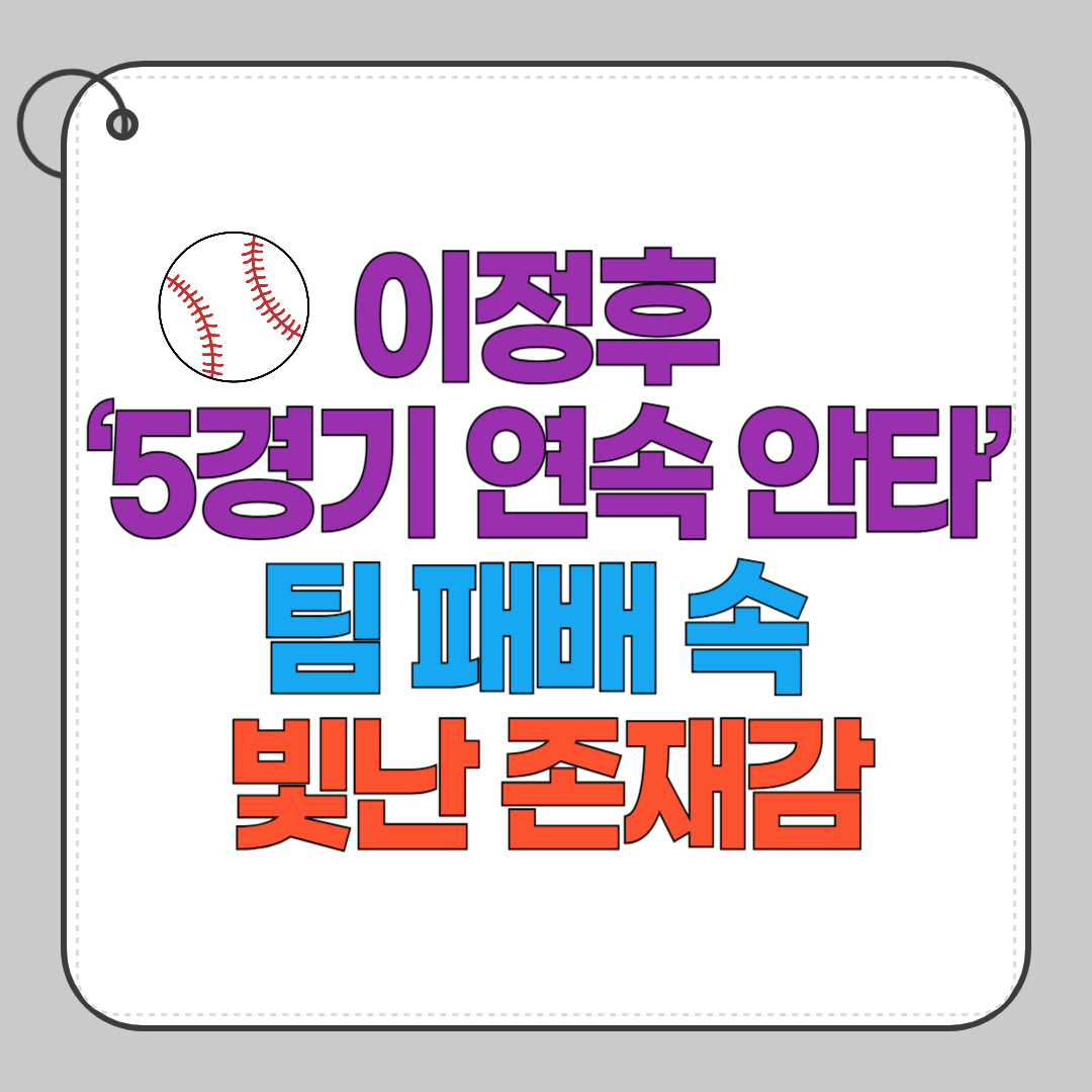 이정후 ‘5경기 연속 안타’ , 팀 패배 속 빛난 존재감