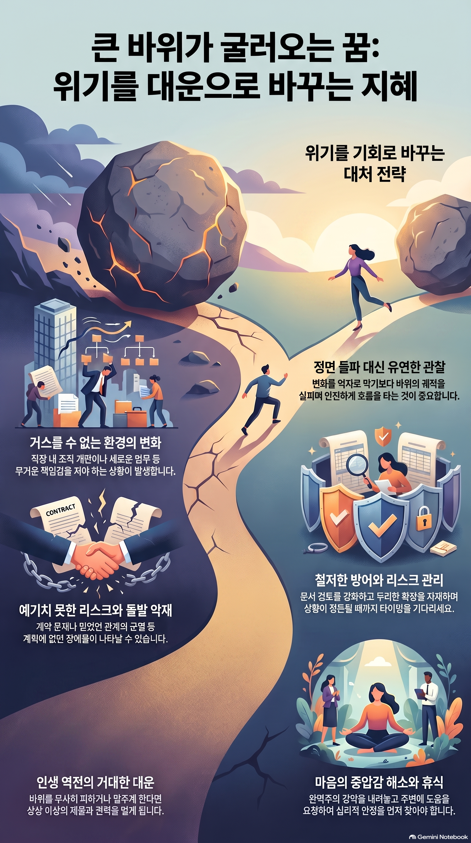 큰 바위가 산골짜기에서 굴러내려오는 꿈