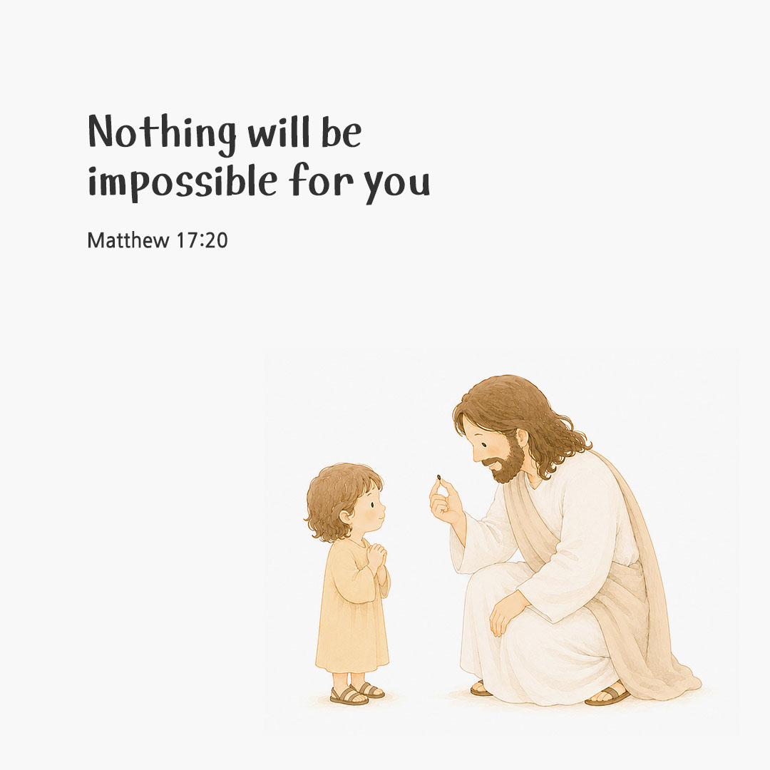 Today's Bible verse card Matthew 17:20 scripture image