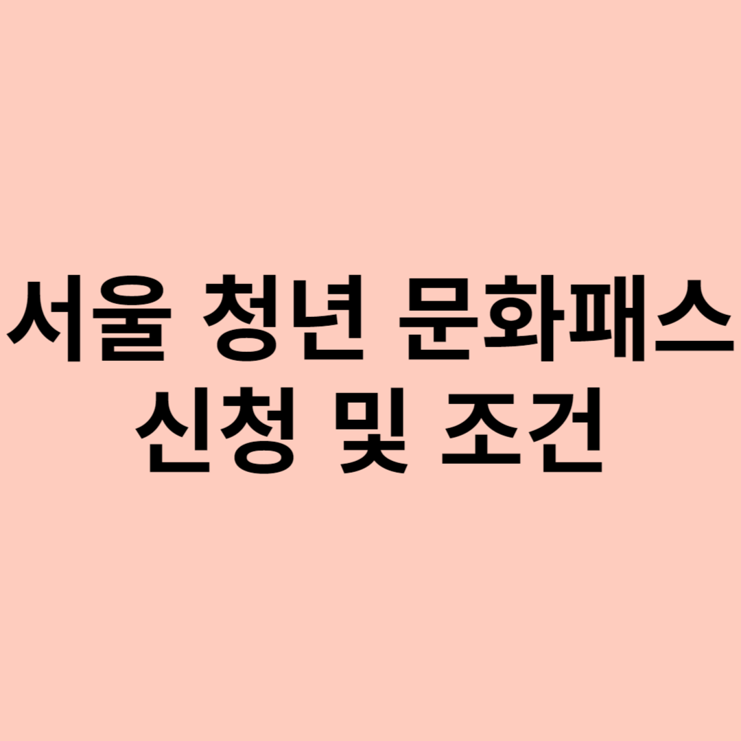 청년문화패스 신청