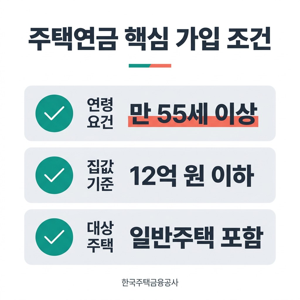 주택연금 핵심 가입 조건
