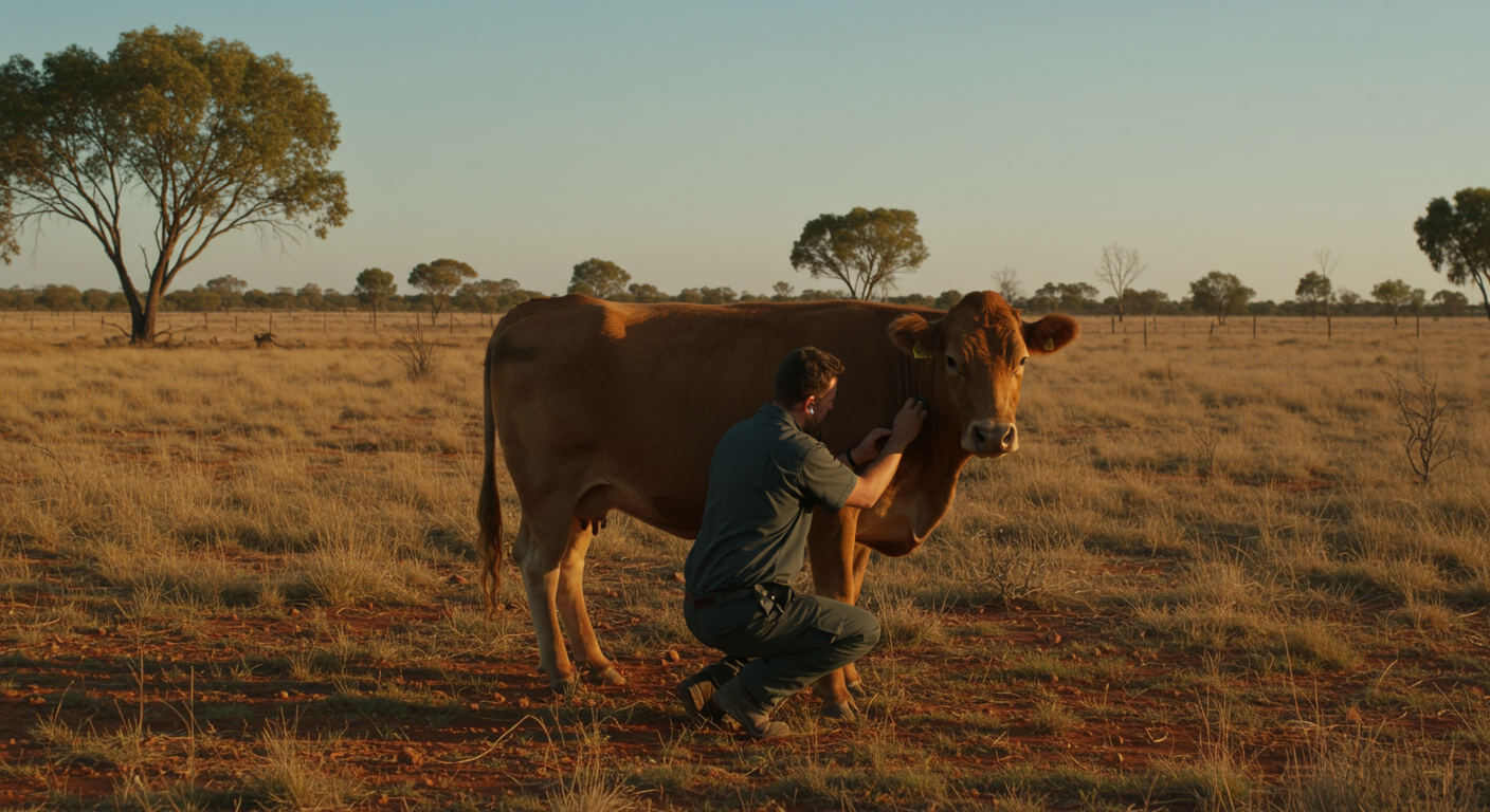 비행 치료사 가축 진료장면