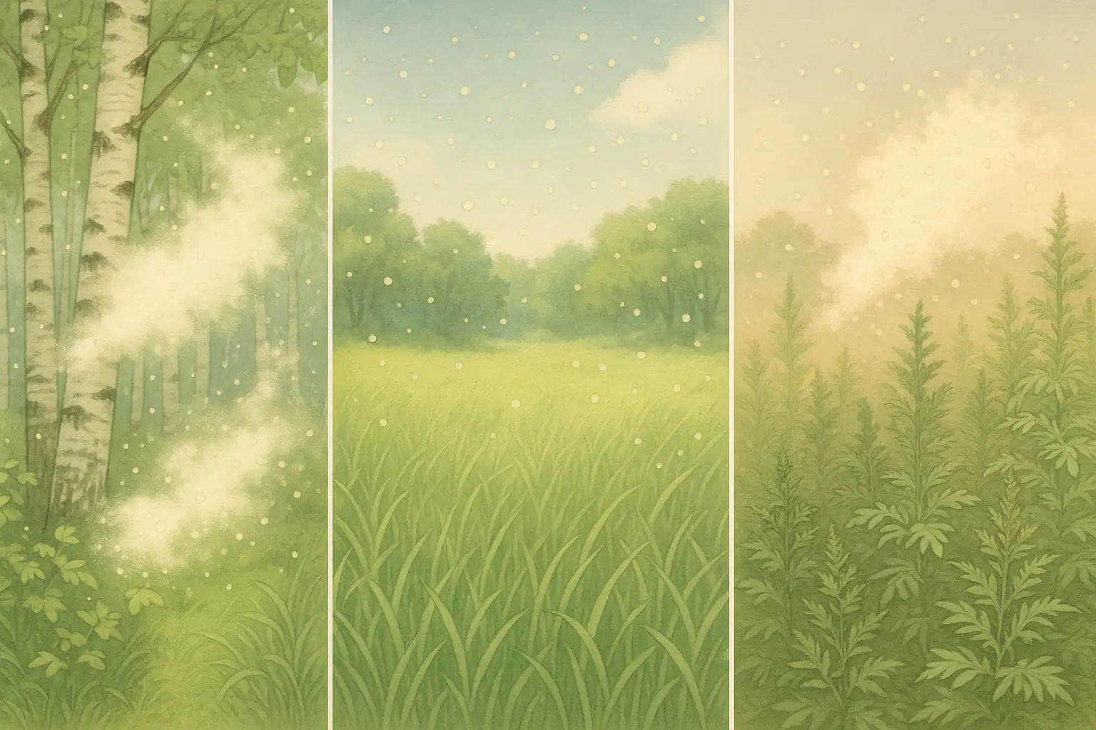 계절별 꽃가루 날리는 모습