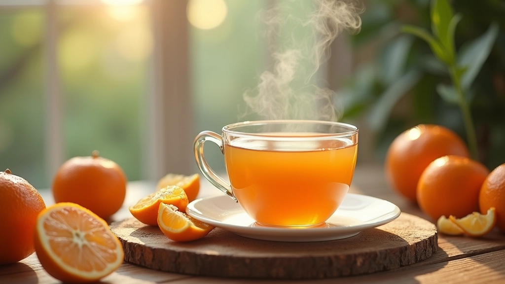 말린 귤 껍질을 사용한 귤피차