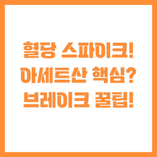 아세트산의 브레이크 작용 혈당 스파이..