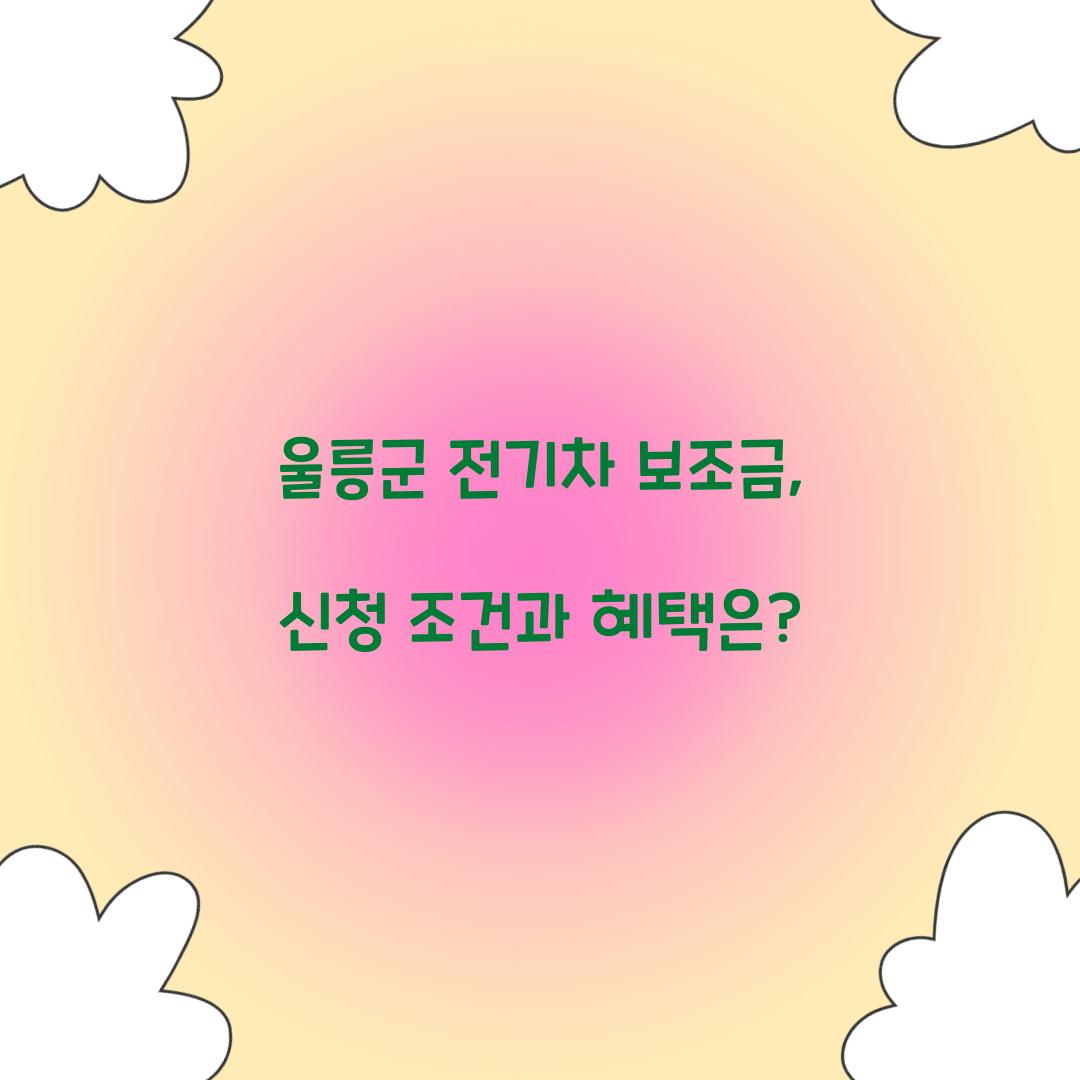 울릉군 전기차 보조금