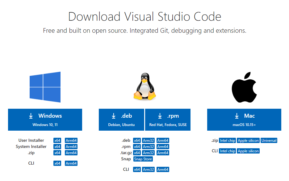 운영체제에 맞는 Installer 파일 다운로드