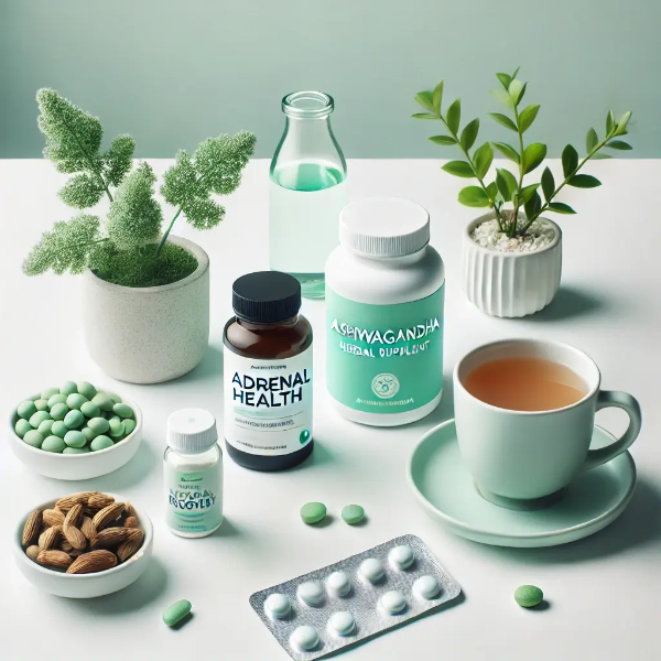 부신 건강 관리를 위한 비타민과 아답토젠, 허브티 세트