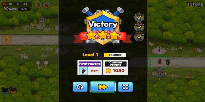 골드-타워-디펜스-게임하기-종료-화면