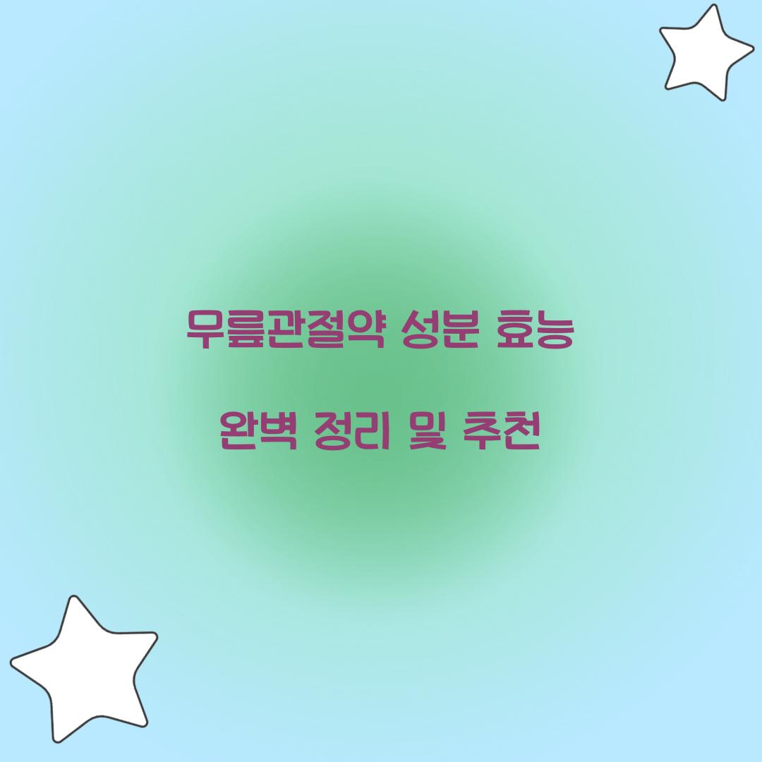 무릎관절약 성분 효능