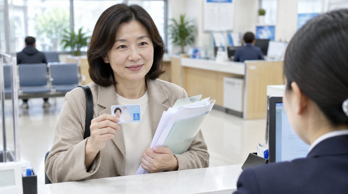 장애인 보조기기 급여를 위해 서류를 준비하는 보호자
