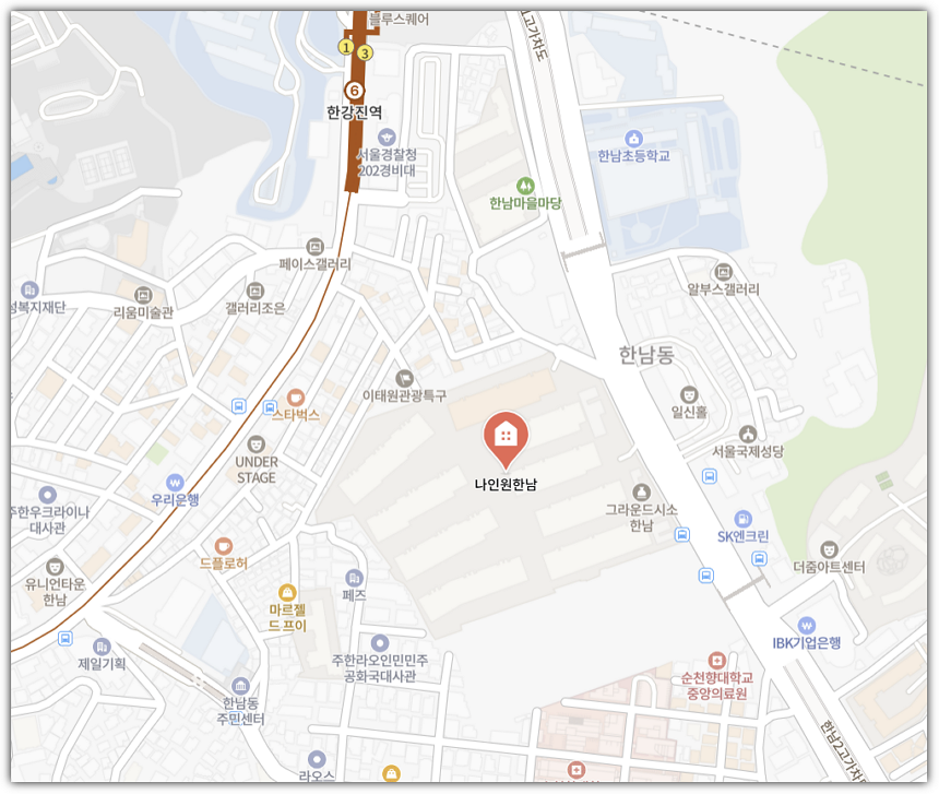 나인원한남 주소, 위치