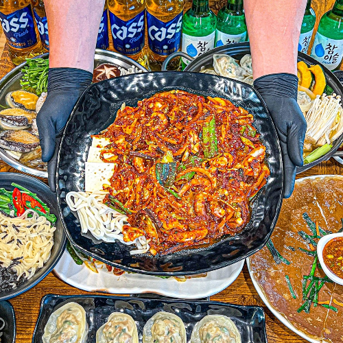 칼국수 떡갈나무집 후기 대전 낙지볶음 연포탕 떡갈나무 대전