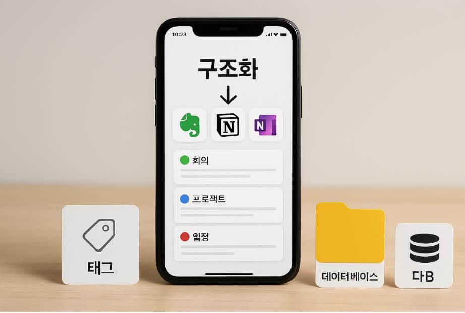 노트 앱에서 회의·프로젝트·일정을 구조화 관리