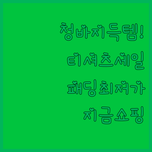 여성 쇼핑 필수템! 청바지 티셔츠 패