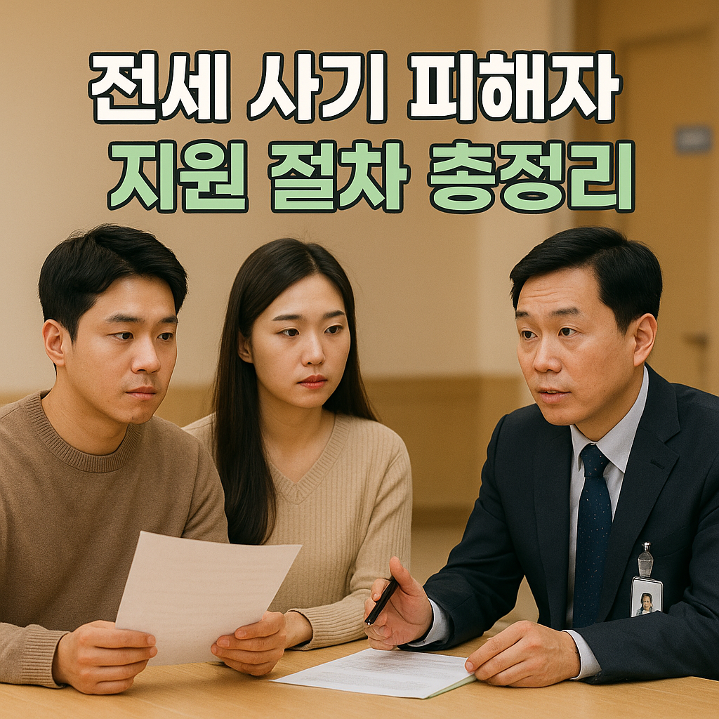 주민센터에서 전세사기 피해 상담을 받는 젊은 부부