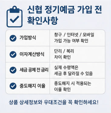 신협 예금 금리비교할 때 꼭 확인할 사항