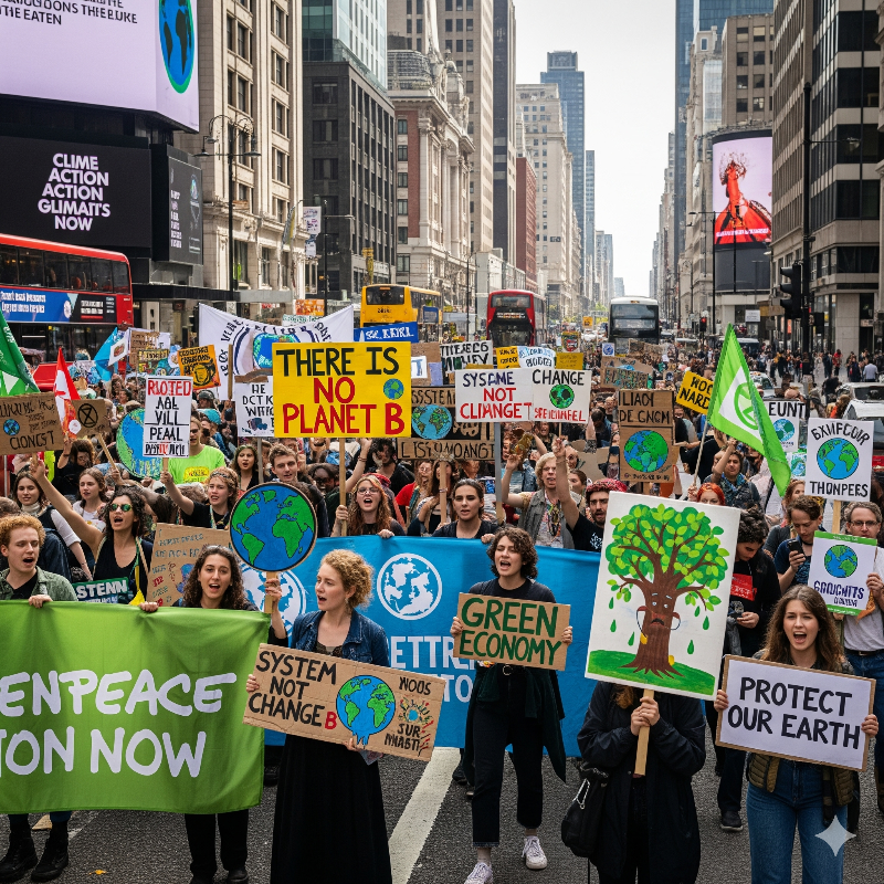 혼자서 하는게 아니다, 환경단체와 시미연대가 협력한다. 그린피스,wwf, 청소년기후동행 같은 풀뿌리 시민운동도 각국 정부와 기업의 변화도 동력이된다.
