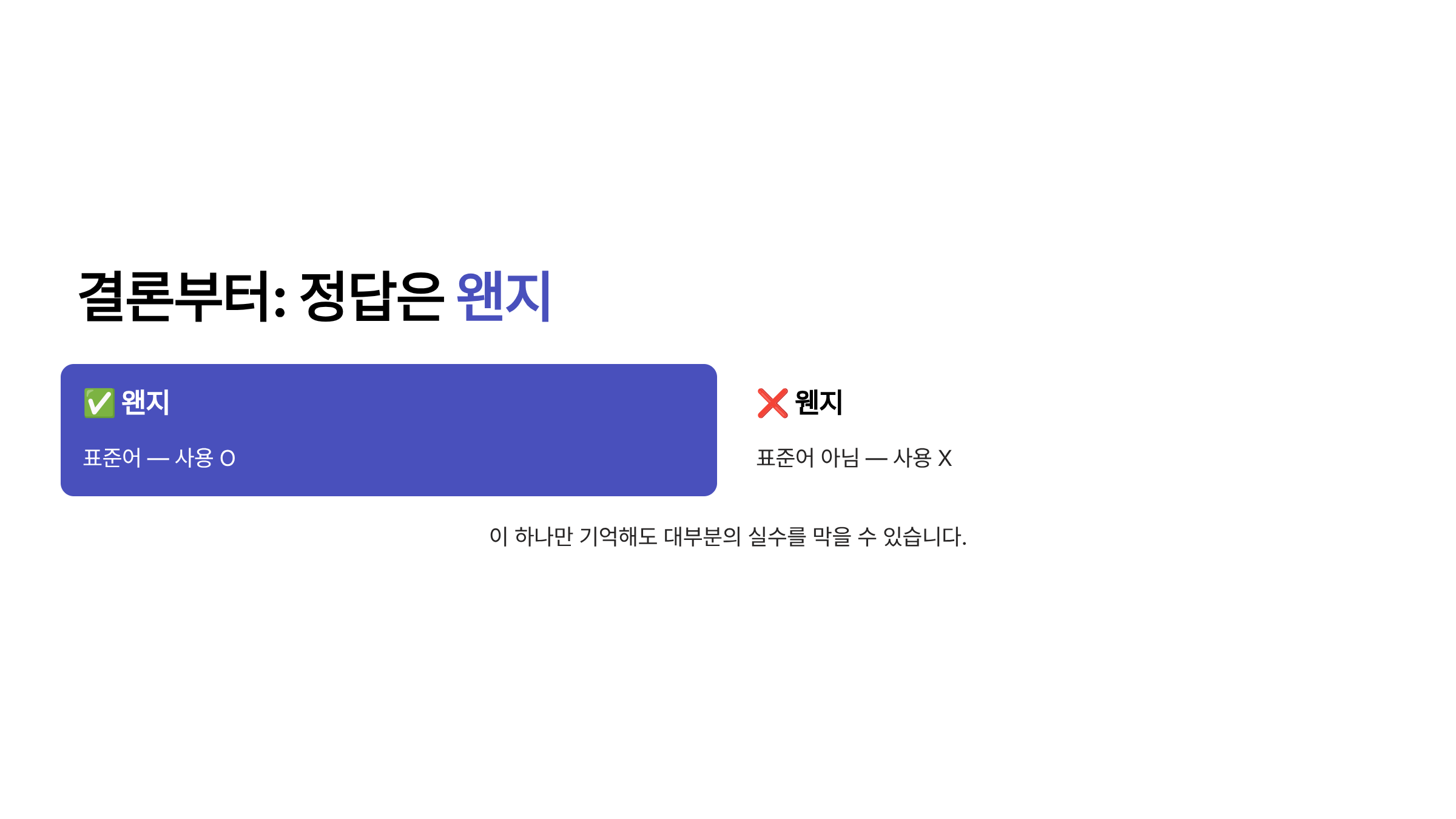왠지 웬지