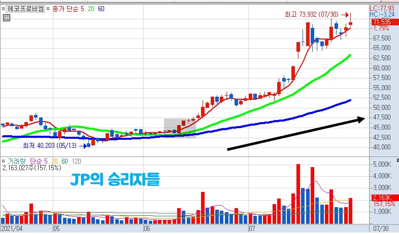 에코프로비엠 주가 차트 7월 30일